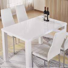 Use code pbf2017 deals end in : Goldfan White High Gloss Dining Table Modern Rectangle Kitchen Tables Wood Style For 4 6 People Dining Room Furniture Table Only Energy Class A Buy Online In Angola At Angola Desertcart Com Productid 189693800
