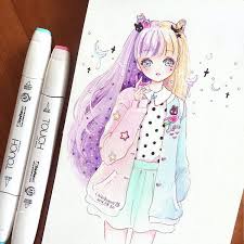The cute face on this drawing is reminiscent of characters such as penny pencil from the popular shopkins toy line. Cute Anime Girl Pencil Novocom Top