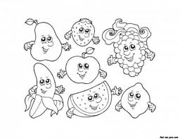 Smiling Fruits Cartoon In Kids Printable Coloring Sheet Letscolorit Com Fruit Cartoon Fruit Coloring Pages Apple Coloring Pages
