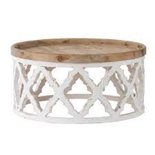 Add style to your home, with pieces that add to your decor while providing hidden storage. Lattice Round Shabby Chic Coffee Table Distressed White By Dasch Design