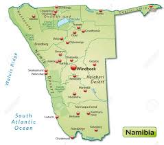 Touristenkarte von namibia mit den wichtigsten sehenswürdigkeiten und orten. Map Of Namibia As An Overview Map In Pastel Green Royalty Free Cliparts Vectors And Stock Illustration Image 25040388