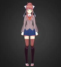 Monika 3d Model By Osad On Sketchfab Literature Club Visual Novel Literature