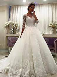 Günstig brautkleider online verkaufen,persunkleid bietet tolle billige hochzeitskleider 2015,und kleider für besondere anlässe an.kaufen sie sofort bei persun ein! Duchesse Stil Bateau Ausschnitt Hofschleppe Dreiviertelarmel Tull Brautkleid Mit Spitze Luckmia
