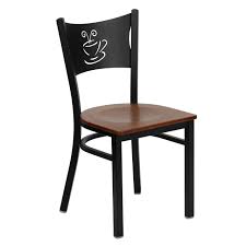 This Metal Frame Coffee Chair Bistro Chair Cafe Chair Diner Chair Features A Metal Back With Coffee Des Restaurant Chairs Metal Restaurant Black Metal Chairs