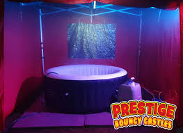 Including luxury garden entertainment packages. Hot Tub Hire Party Package Including 3m X 3m Gazebo Splash Proof Bluetooth Speaker Gazebo Party Light In Water Party Light 5 Person Hot Tub Bouncy Castles Funfair