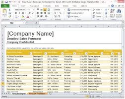 Free Sales Forecast Template For Excel 2013 With Editable Logo