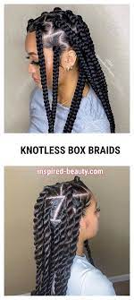 Knotless Box Braids Styles And Tips Inspired Beauty Braided Hairstyles Updo Two Braid Hairstyles Box Braids