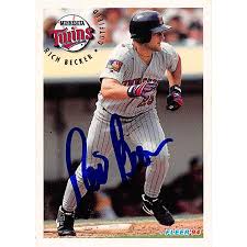 Rich Becker autographed baseball card (Minnesota Twins) 1994 Fleer #U59