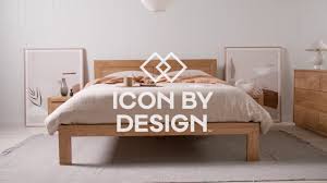 This dark grey bed frame with headboard is designed to be simple and elegant. Mid Century Queen Bed Frame Anya Icon By Design