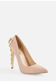 Eve Metallic Heel Pump In Blush Get Great Deals At Justfab