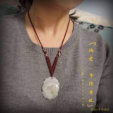 完整版项链绳的编法 手工客官网 pendant necklace micro macrame necklace