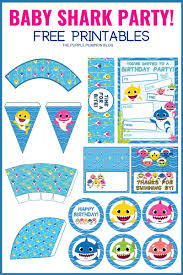 Remember to do a right click before saving, for having the image in its best quality. Free Baby Shark Party Printables