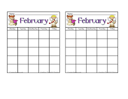February Incentive Sticker Charts Free Preschool