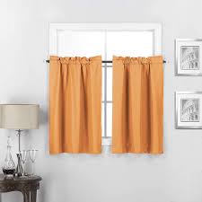 Check spelling or type a new query. Short Window Curtains Tiers For Kitchen Insulated 100 Blackout Curtains 36 Inch Length For Bathroom Basement Window Orange Walmart Com Walmart Com