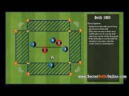 Rondo 4v2 In 2 Areas Passing Through The Lines Soccer Drill 2399 Youtube Soccer Drills Football Drills Soccer Training