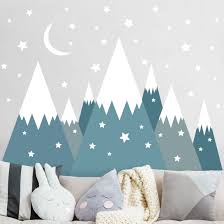 Wandtattoo Schneebedeckte Berge Sterne Und Mond In 2020 Kinder Zimmer Kinderzimmer Wand Modernes Kinderzimmer