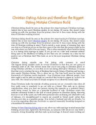 Is 6 months enough time to date before getting married? Christian Dating Advice And Therefore The Biggest Dating Mistake Chri