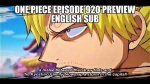 One Piece Episode 920 Preview English Sub One Piece Episodes One Piece Episode