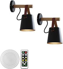 London barrel sconce indoor battery operated integrated led wall sconce with candle flicker mode and brown/beige shade. Amazon Com Anye 2 Pack 55 Lumens Led Remote Control Battery Operated Indoor Wireless Black Wall Battery Wall Lights Wall Lights Bedroom Sconce Light Fixtures