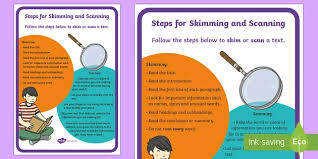 In alternativa educationala step by step clasa este axata pe necesitatile copilului si este construita pe doua principii de baza: How To Skim Steps Of Skimming Poster Primary Resources