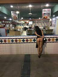 Flashing in Restaurants - Real Girls Nude Dares