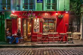 Montmartre At Night Restaurant Chez Marie Paris Davidgiralphoto Com Montmartre Paris Cafe Montmartre Paris