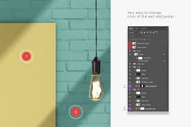 Huge collection of free mockups, patterns, illustrations, scene creators, diy scenes, for photoshop, sketch, and figma. Poster On The Wall Psd Mock Up Free In Free On Yellow Images Creative Store