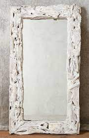 Tall White Washed Driftwood Mirror As Floor Mirror Driftwood Mirror Anthropologie Wall Art Driftwood Art
