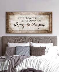 Ideal for a christening gift or as a new sibling or baby shower gift. Couples Wall Art Never Above You Wood Frame Ready To Hang In 2021 Bedroom Wall Decor Above Bed Wall Decor Bedroom Wall Decor Above Bed