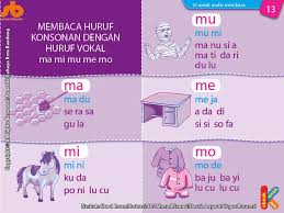 Bimba aiueo adalah sebuah lembaga pendidikan anak usia dini informal yang berada dibawah naungan yayasan pengembangan anak indonesia ypai yang berdiri sejak tahun 1996. Membaca Huruf Konsonan Dengan Huruf Vokal Ma Mi Mu Me Mo Ebook Anak