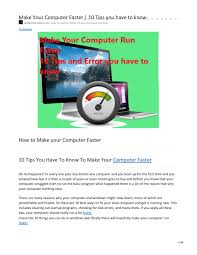 Is your computer slow to start up? Make Your Computer Faster 10 Tips You Have To Know By Tech Grinch Issuu