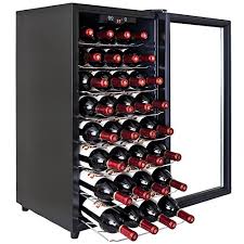 The day your new wine cooler arrives in the mail is special day. 32 Btl Electric Wine Cooler Cellar Chiller Single Zone Blk Az Ea45ec 75 Buy Online In Botswana At Botswana Desertcart Com Productid 1897801