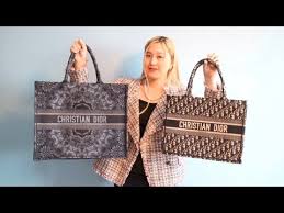 The house of dior presents this bag, a model featuring refined detailing. Comparison Dior Small Book Tote Vs Dior Book Tote Mod Shots What Can Fit Youtube