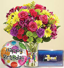 For areas not covered by lbc, flowers need to be picked up from the nearest lbc. Happy Birthday Arrangement With Balloon In Brooklyn Ny Flowers By Emil