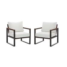 Hampton Bay West Park Black Aluminum Outdoor Patio Lounge Chair With Standard White Cushions 2 Pack 501 0601 000 The Home Depot In 2020 Lounge Chair Outdoor Patio Lounge Chairs Patio Lounge