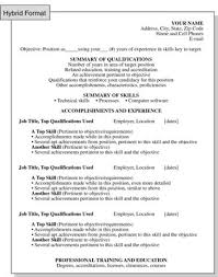 Hybrid Resume Format Combining Timelines And Skills Dummies