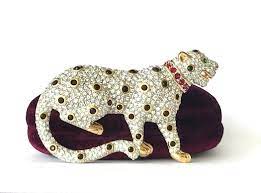 Swarovski Spotted Leopard Brooch Clear Crystal Cheetah Pin Black And Red Rhinestones Gold Tone Rare Signed Vintage Feline Jewelry In 2021 Red Rhinestone Crystal Brooch Swarovski Jewelry