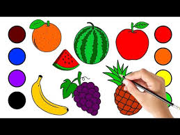 38 high quality collection of banana cartoon drawing by clipartmag. Drawing For Kids Coloring Fruits Coloring For Kids Apple Grapes Banana Watermelon Myhobbyclass Com Learn Drawing Painting And Have Fun With Art And Craft