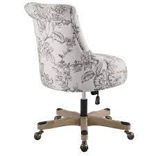 275 lbs stylish desk chair alternative. Linon Sinclair Wood Upholstered Office Chair In Floral Gray Cymx1754