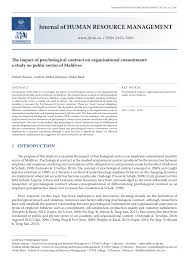 Maybe you would like to learn more about one of these? Pdf The Impact Of Psychological Contract On Organisational Commitment A Study On Public Sector Of Maldives