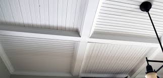Thought On Sunroom Ceiling Fake Beams Beadboard And Trim Looks A Lot Better Than The Thin Pl Beadboard Ceiling Coffered Ceiling Beadboard Ceiling Panels
