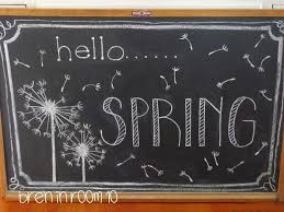 Painting the wall directly above his countertops solved the problem. Just Happy Spring Spring Chalkboard Art Chalkboard Art Diy Spring Chalkboard