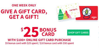 Maybe you would like to learn more about one of these? Expired Carter S Earn 20 25 Bonus Card When Buying Gift Cards Online Gc Galore