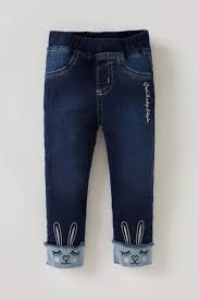 Indigo Kiz Bebek Kiz Bebek Tavsan Nakisli Jean Pantolon 1845462 Defacto