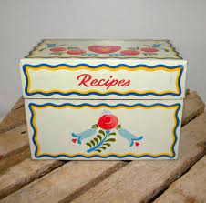 Vintage Ohio Art Tole Design Metal Recipe Box Vintage Recipe Box Metal Recipe Box Recipe Box Etsy