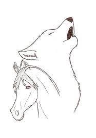 Wolf And Horse Dog Tattoos Horse Tattoo Horse Drawings