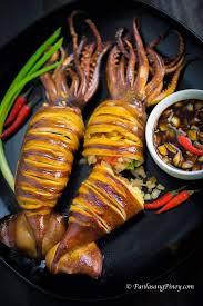 Grilled Stuffed Squid Inihaw Na Pusit Panlasang Pinoy Squid Recipes Recipes Squid Dishes