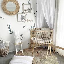 Leaf Wall Decals In Boho Nursery Childrens Room Wall Decor Nursery Decor Inspiration Baby Nursery Decor