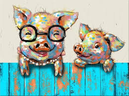 Pin By Csupor Zsofia On Painting Pig Painting Animal Canvas Paintings Animal Canvas
