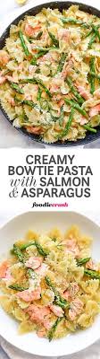Leftover Salmon Gets A Recipe Upgrade With Bowtie Pasta Fresh Asparagus And Dill In This Super Simple Parmesan Cream S Pasta Dishes Food Salmon Pasta Recipes
